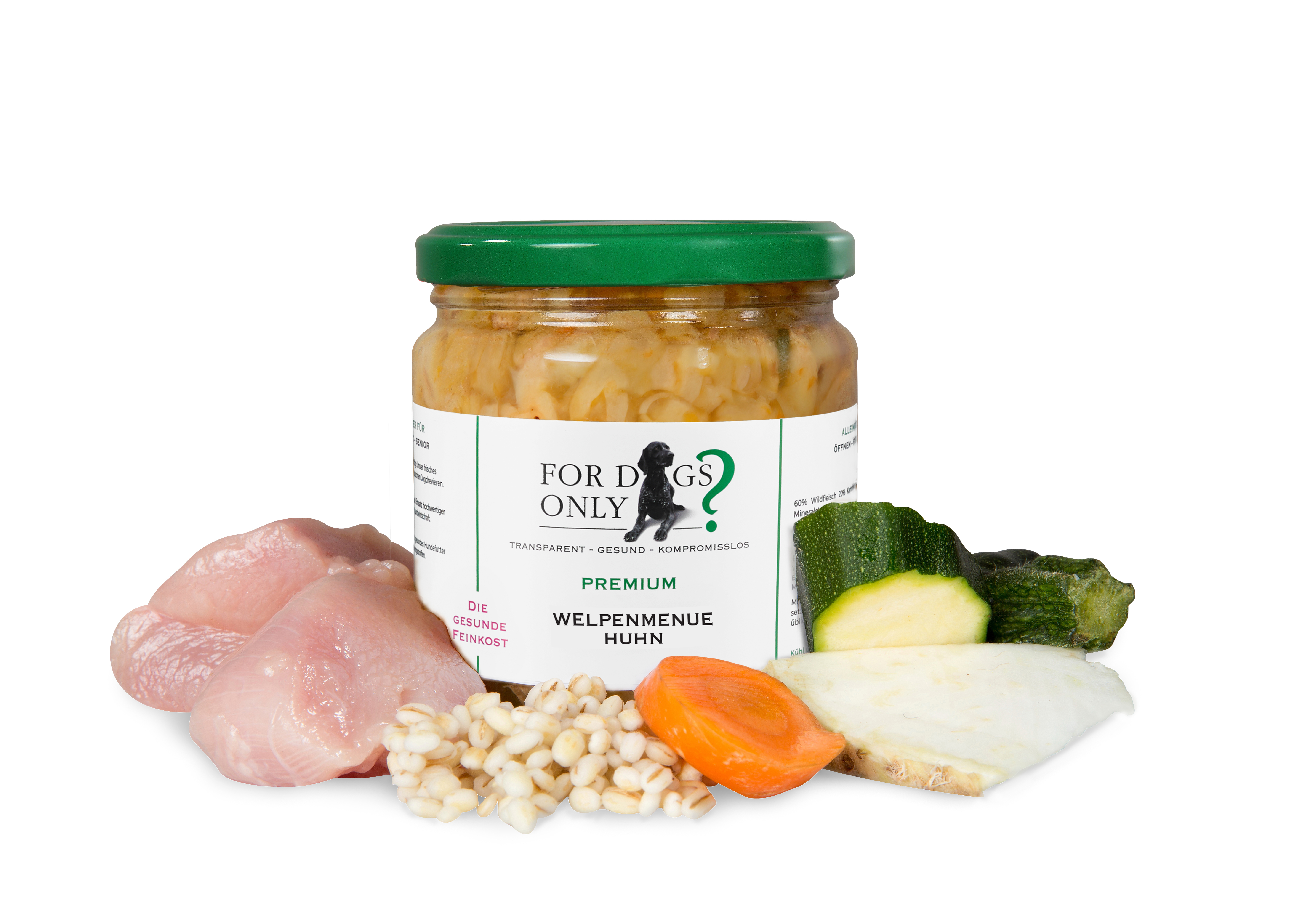 Premium Hundefutter Welpenmenue mit Huhn