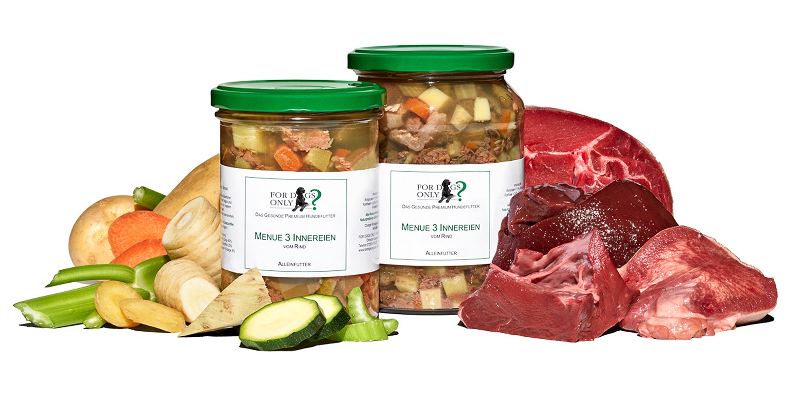 Aktionsmenue: Premium Hundefutter Menue Innereien & Beinfleisch