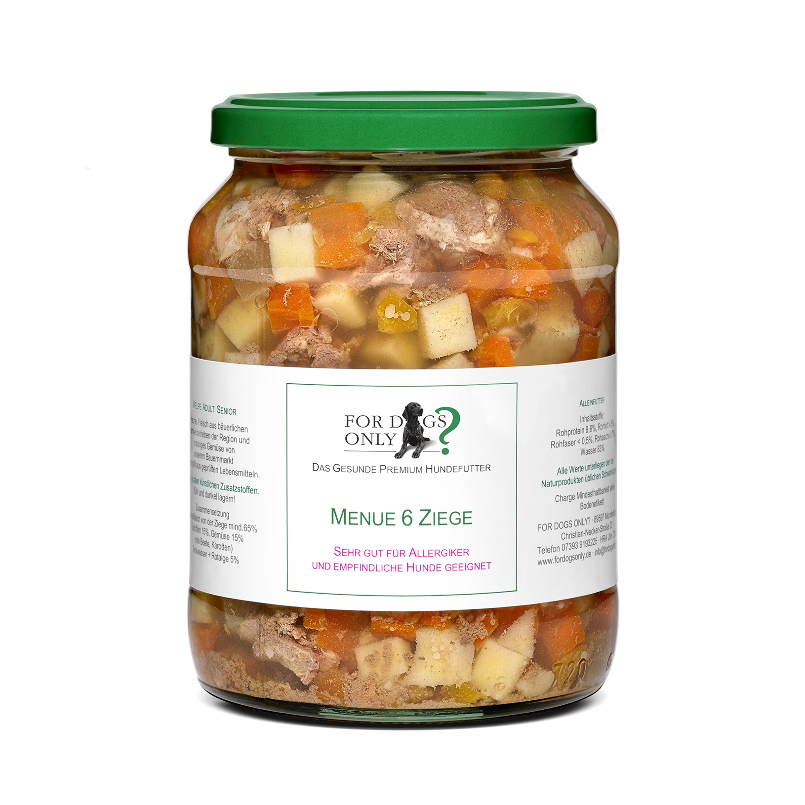 Premium Hundefutter Menue Ziege