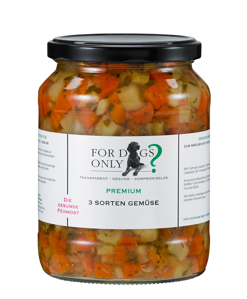 Premium Hundefutter 3 Sorten Gemüse