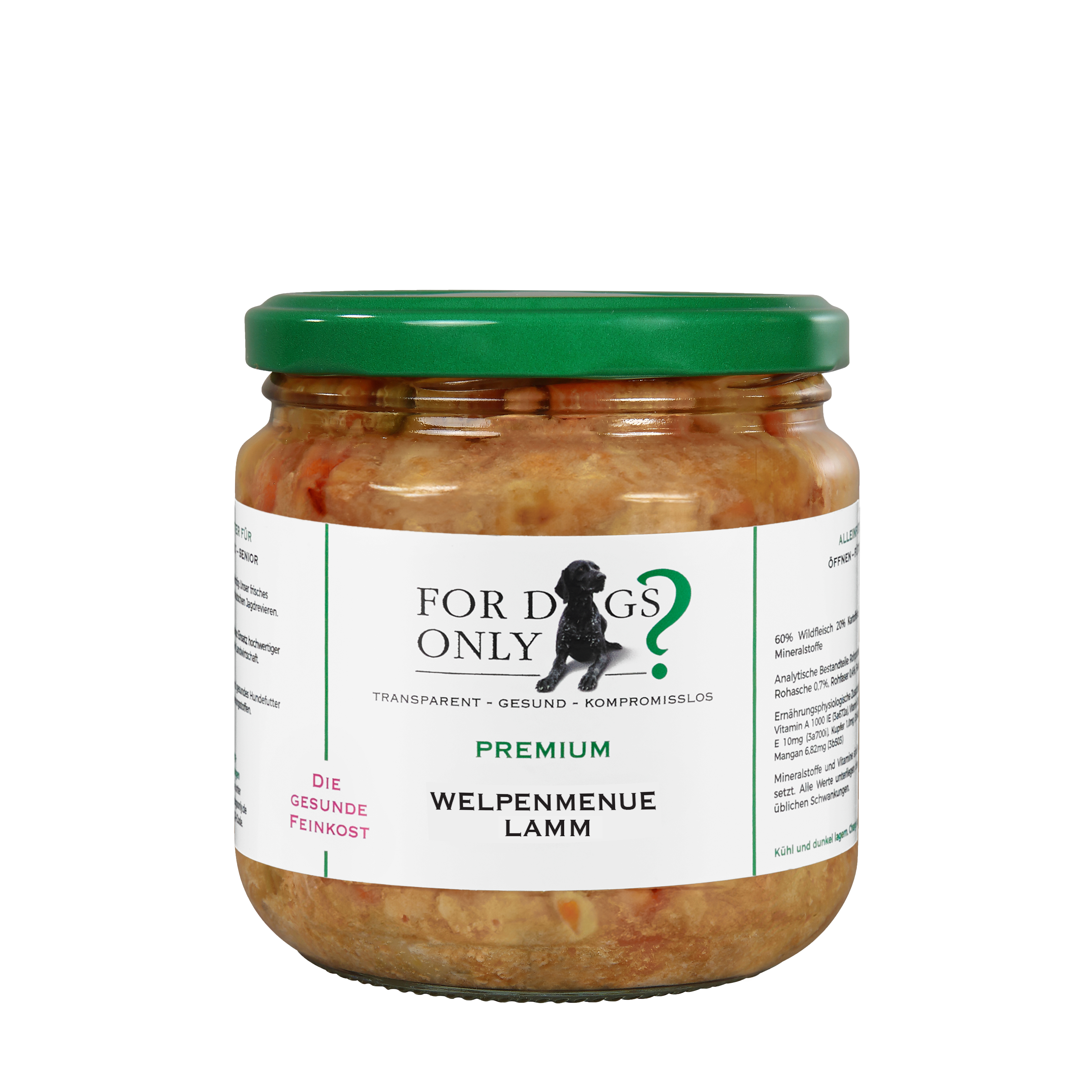 Premium Hundefutter Welpenmenue mit Lamm