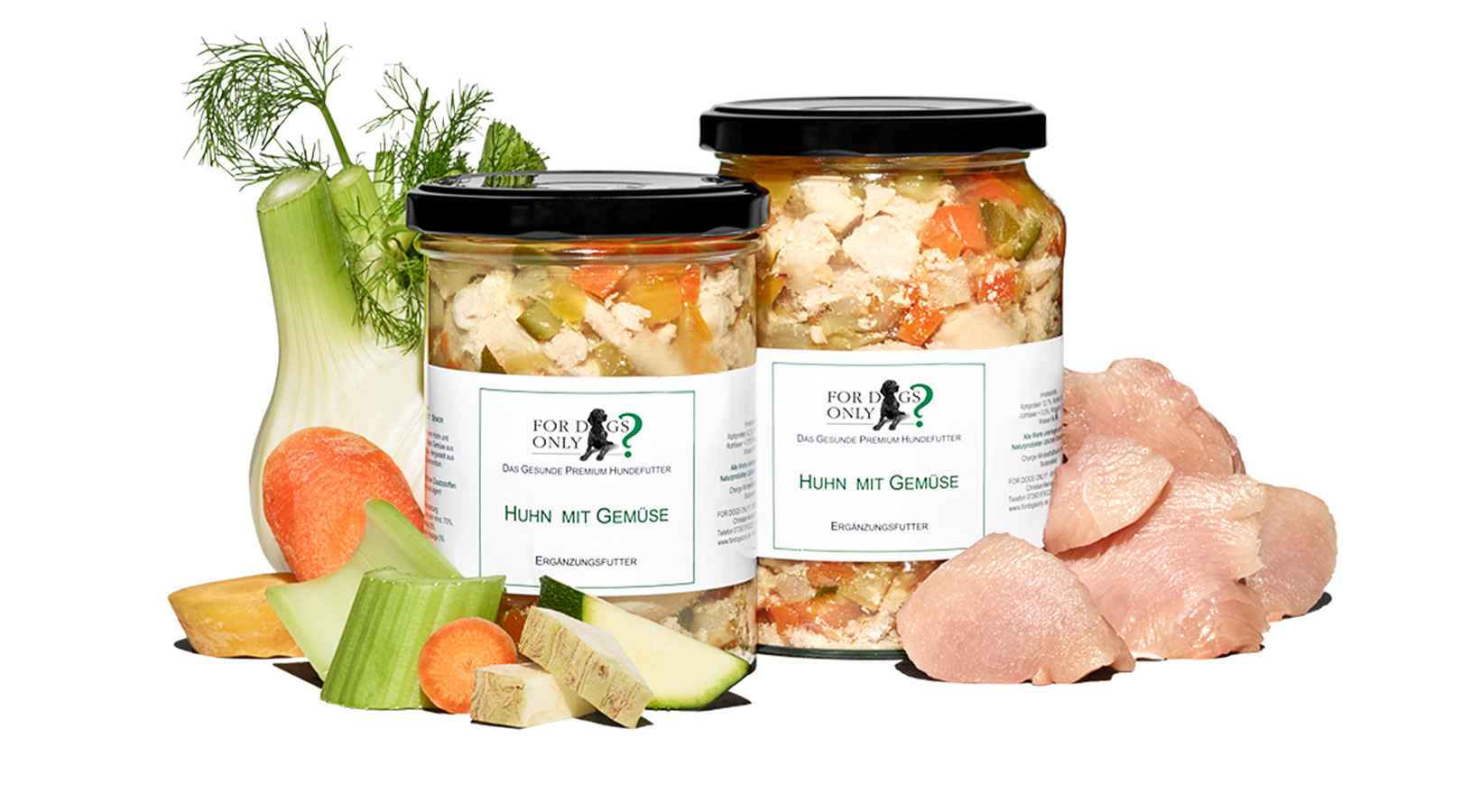 Premium Hundefutter Huhn mit Gemüse