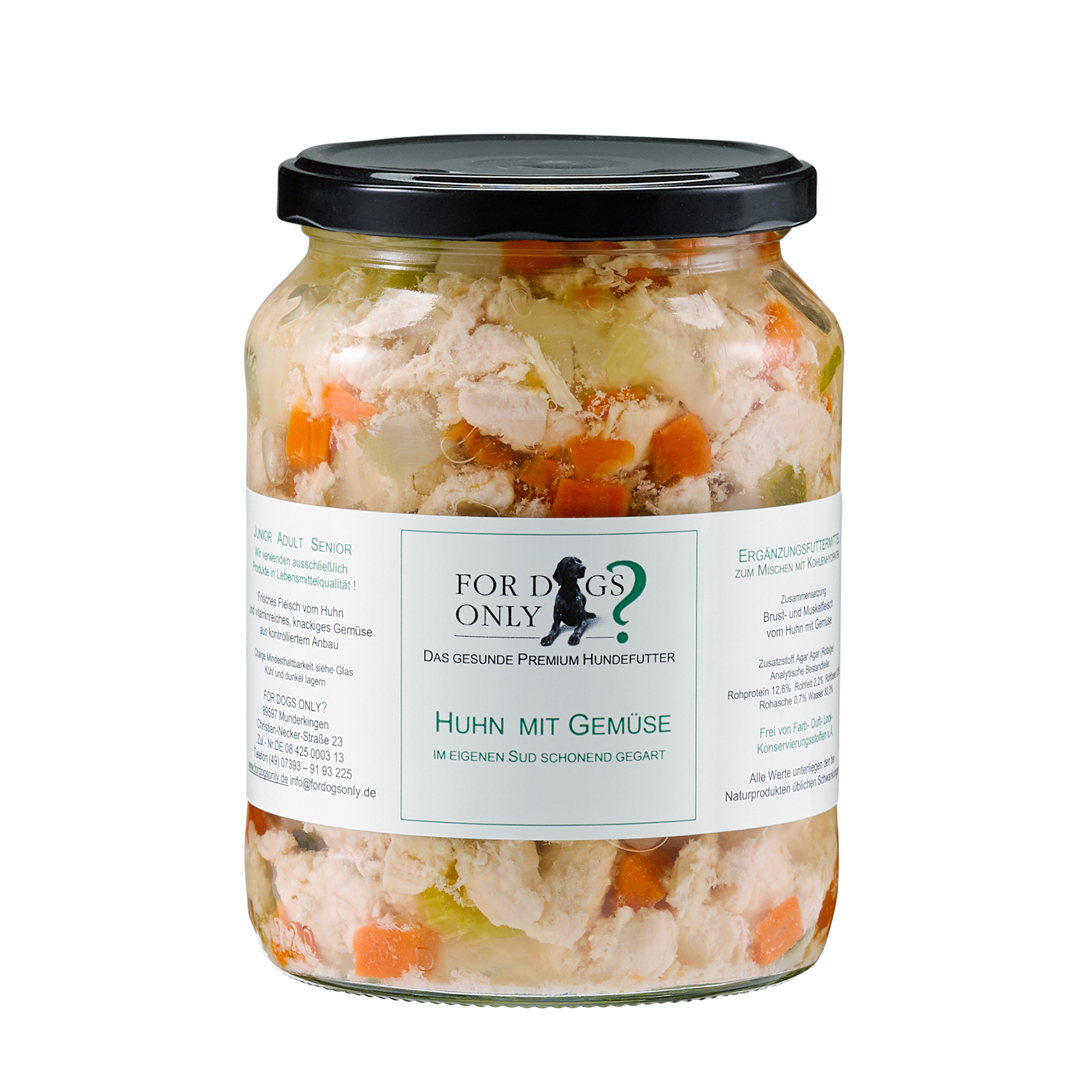 Premium Hundefutter Huhn mit Gemüse