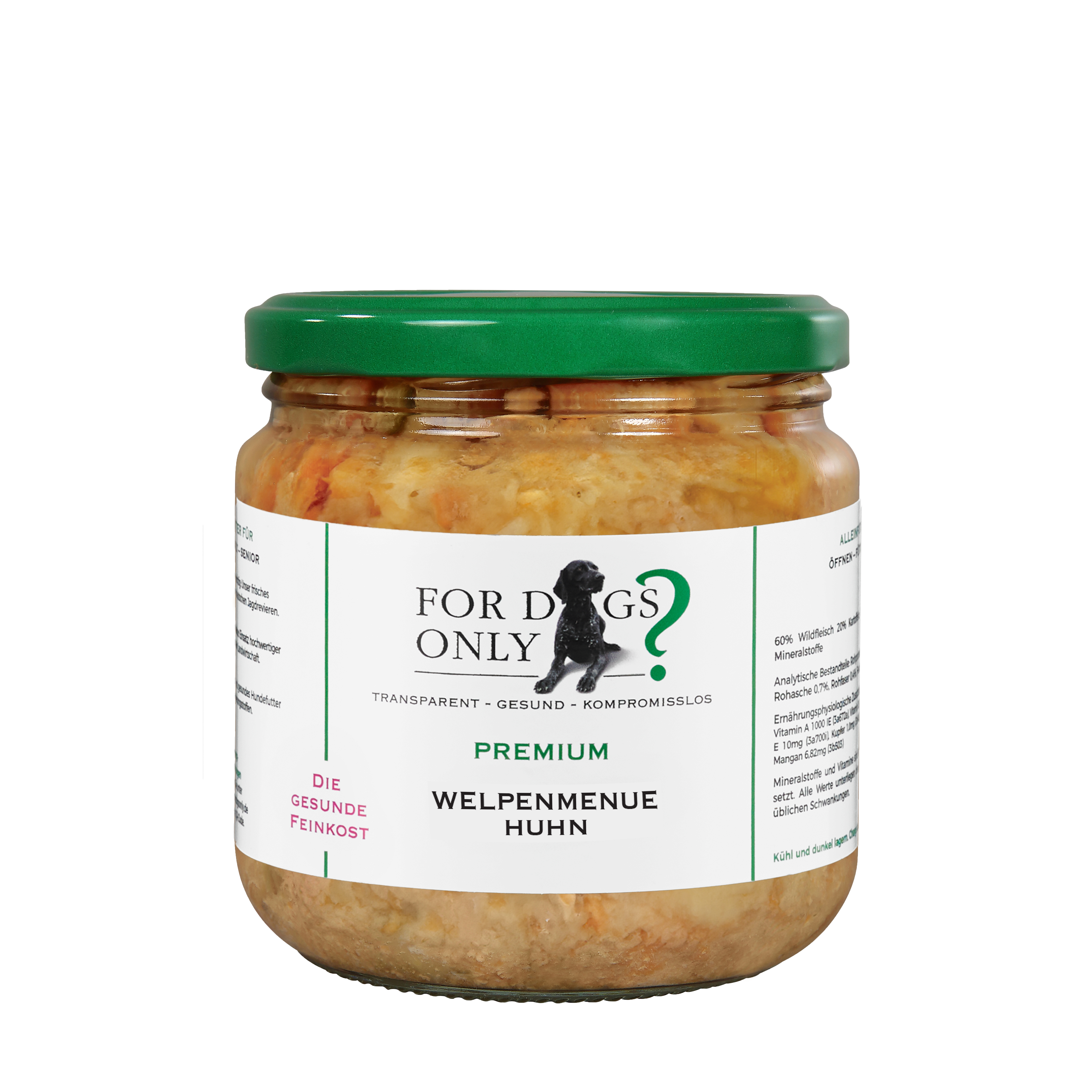 Premium Hundefutter Welpenmenue mit Huhn