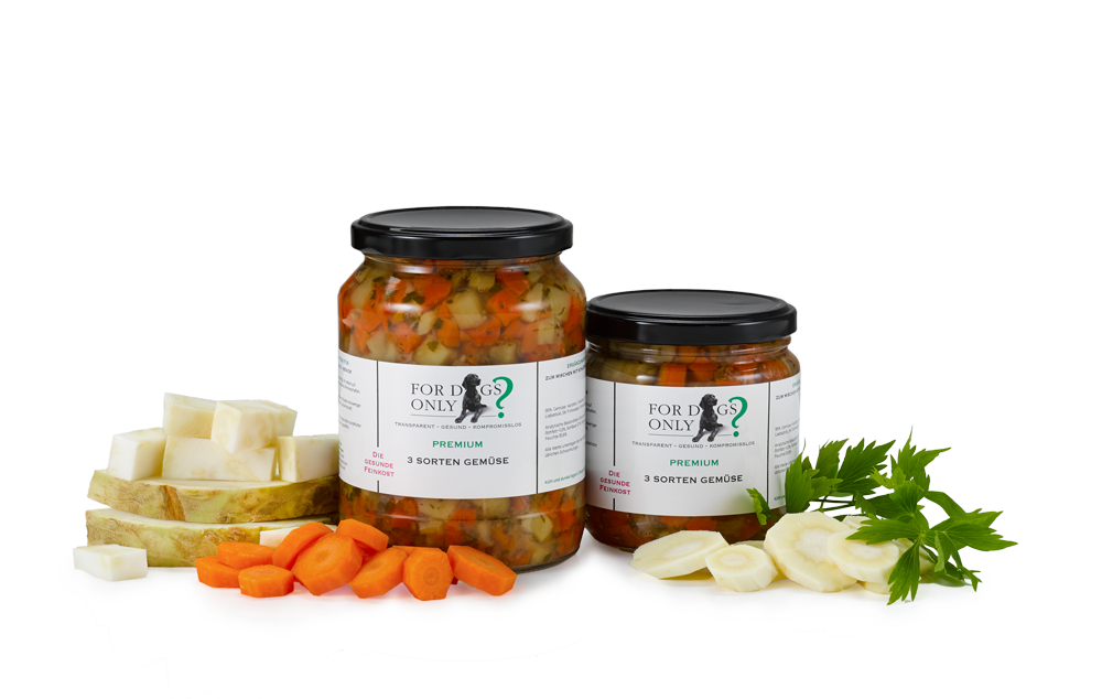 Premium Hundefutter 3 Sorten Gemüse